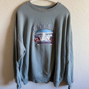 John Galt Niagra Falls National Park Crewneck Sweatshirt Outdoorsy Granola